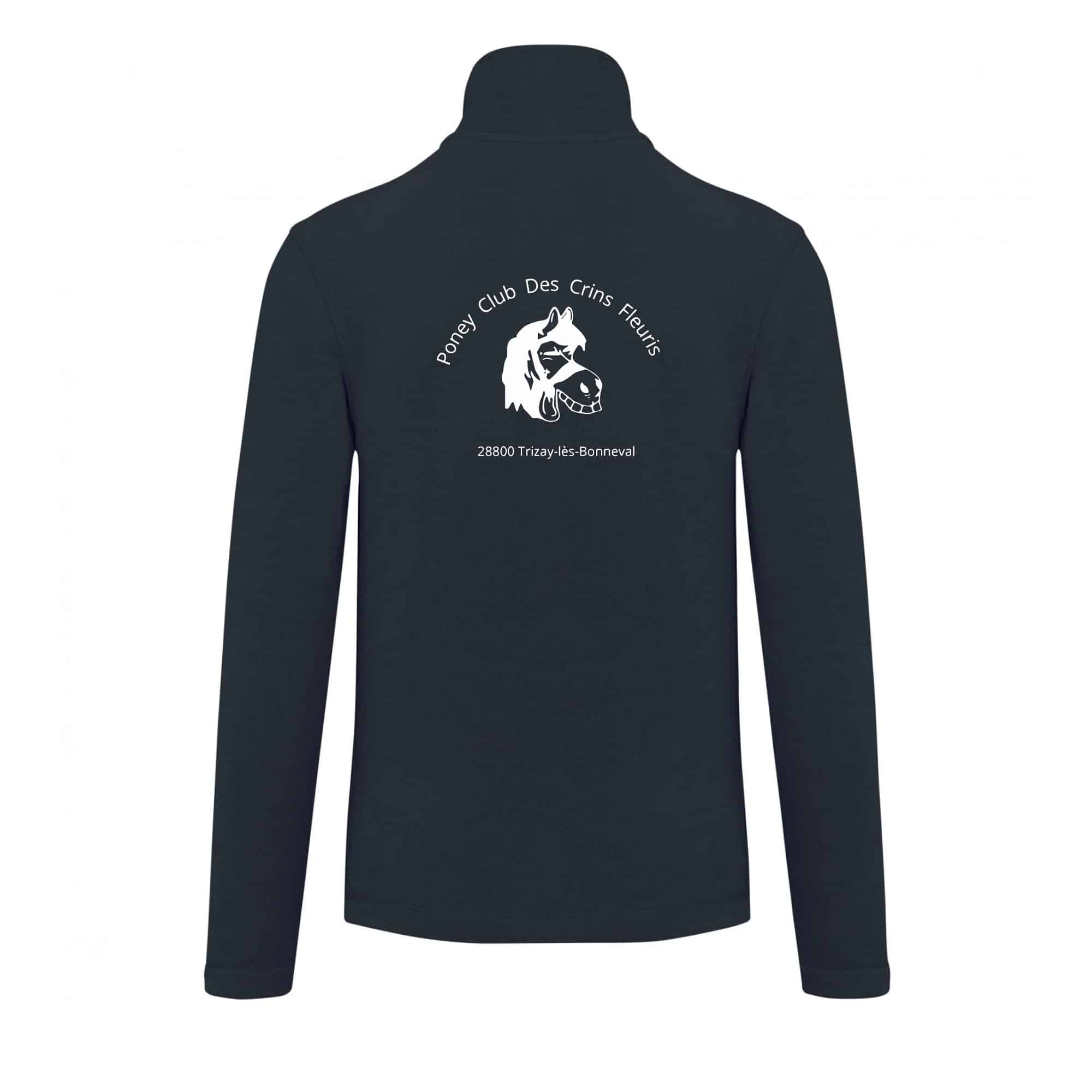 Veste micropolaire zippée (femme) – Association Les Crins Fleuris - Navy – K907 – Image 3