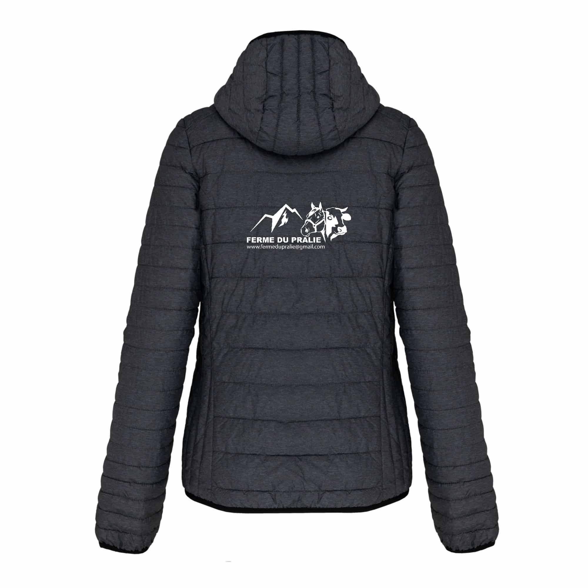 DOUDOUNE AVEC MANCHES ET CAPUCHE (femme) - Earl assenare - Gris Anthracite - K6111 – Image 3