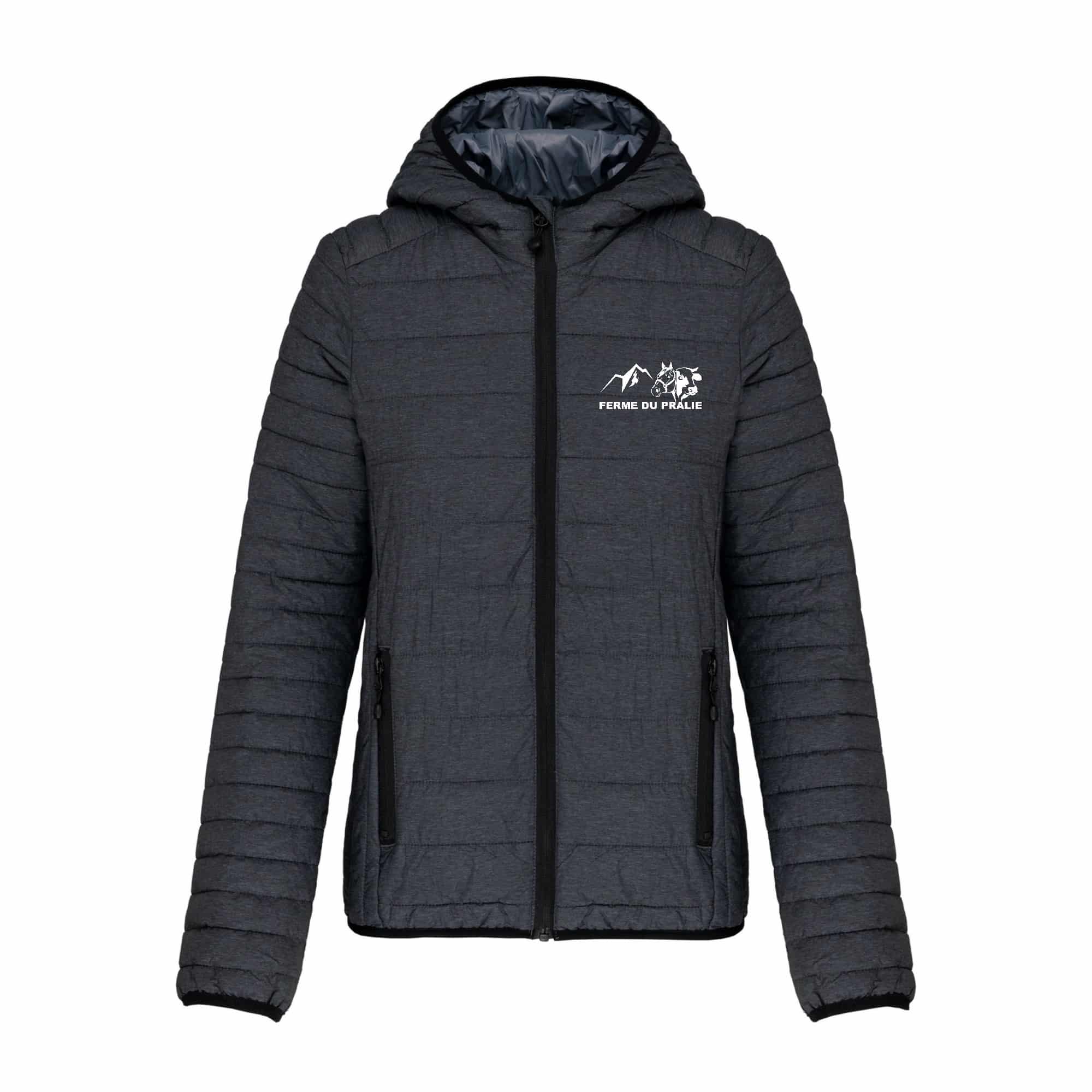 DOUDOUNE AVEC MANCHES ET CAPUCHE (femme) - Earl assenare - Gris Anthracite - K6111