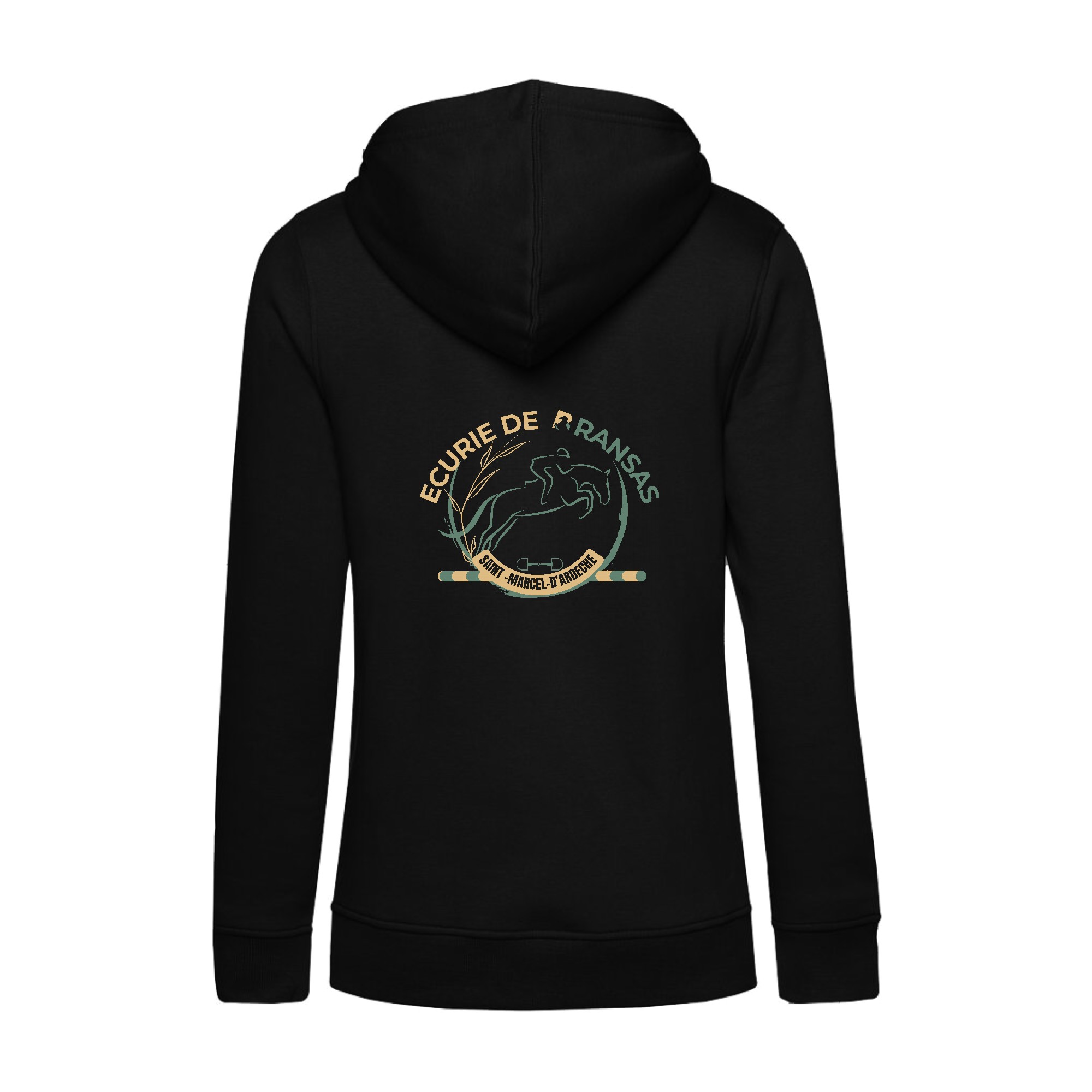 SWEAT A CAPUCHE (femme) – Ecurie de bransas - Noir - BCW34B – Image 3