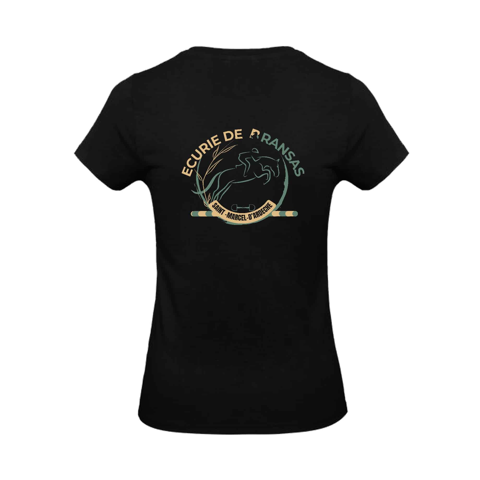 T-SHIRT (femme) - Ecurie de bransas - Noir - BC04T – Image 3
