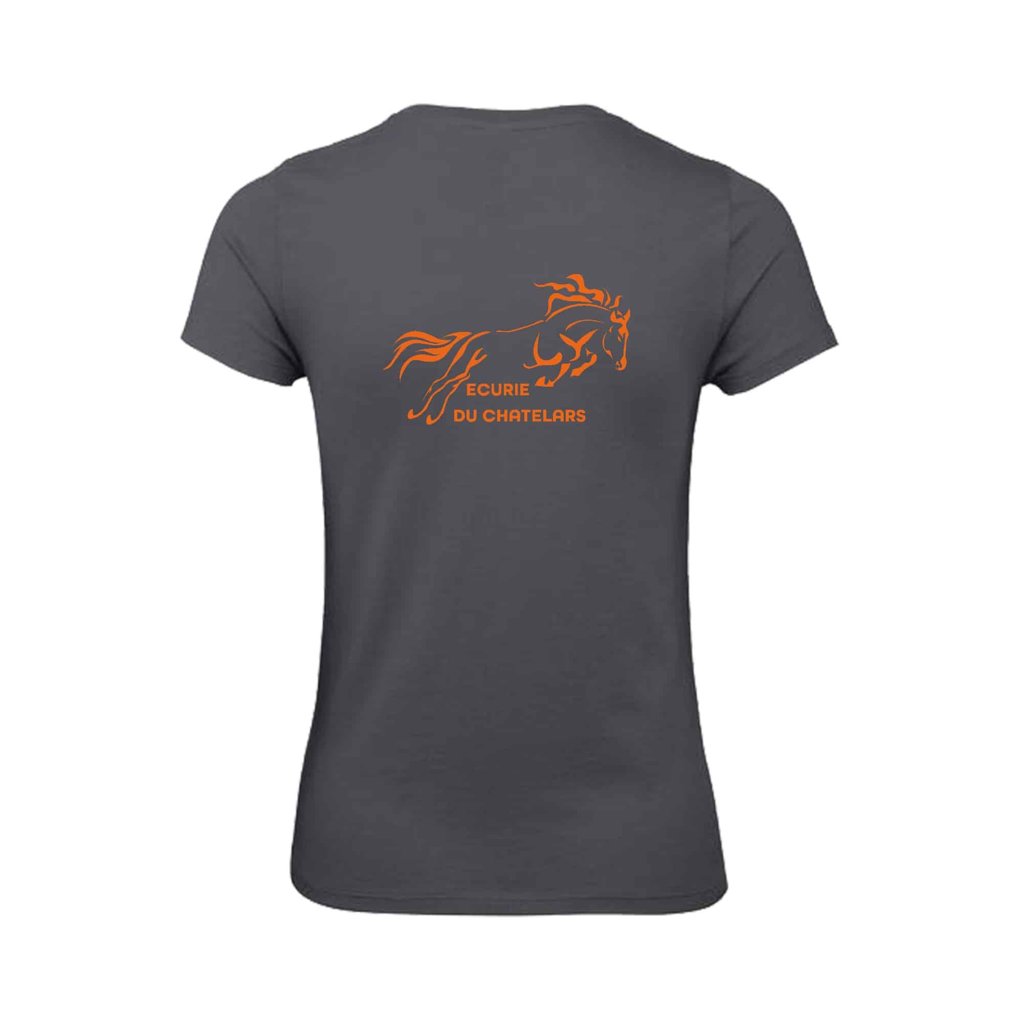 T-SHIRT (femme) - ECURIE DU CHATELARS - Gris Anthracite - BC04T – Image 3