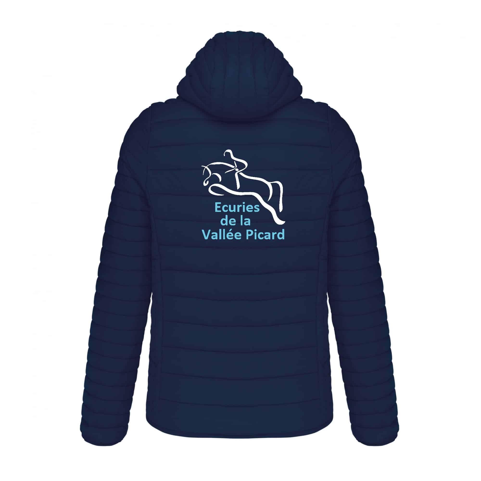 DOUDOUNE AVEC MANCHES ET CAPUCHE (homme) - ECURIES DE LA VALLEE PICARD - Navy - K6110 – Image 3