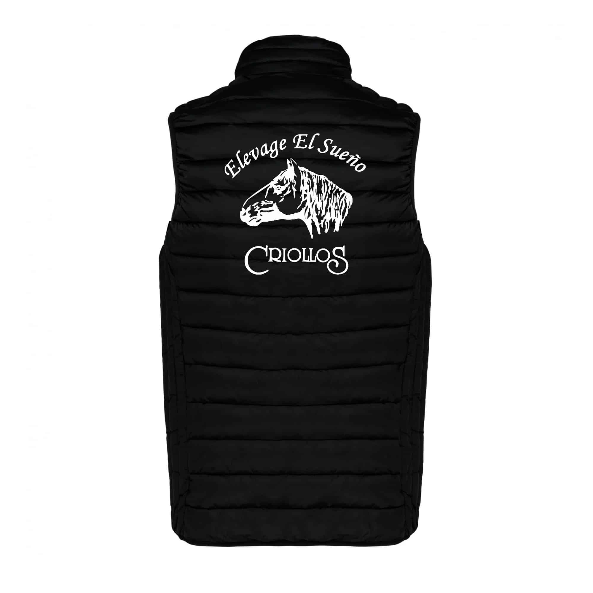 DOUDOUNE SANS MANCHES (enfant) - Élevage El Sueño - Noir - K6115 – Image 3