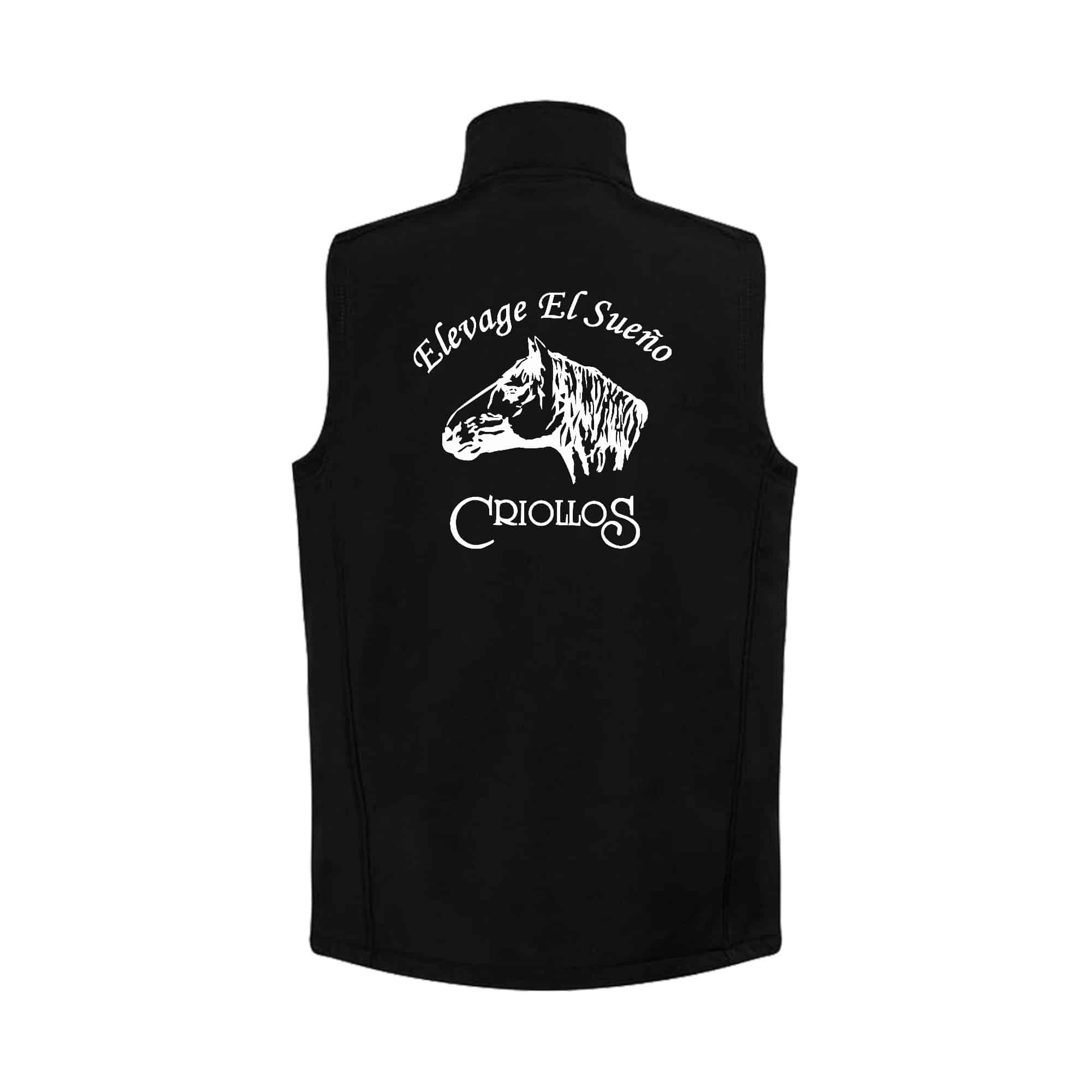SOFTSHELL SANS MANCHE (homme) – Élevage El Sueño - Noir - RS232 – Image 3