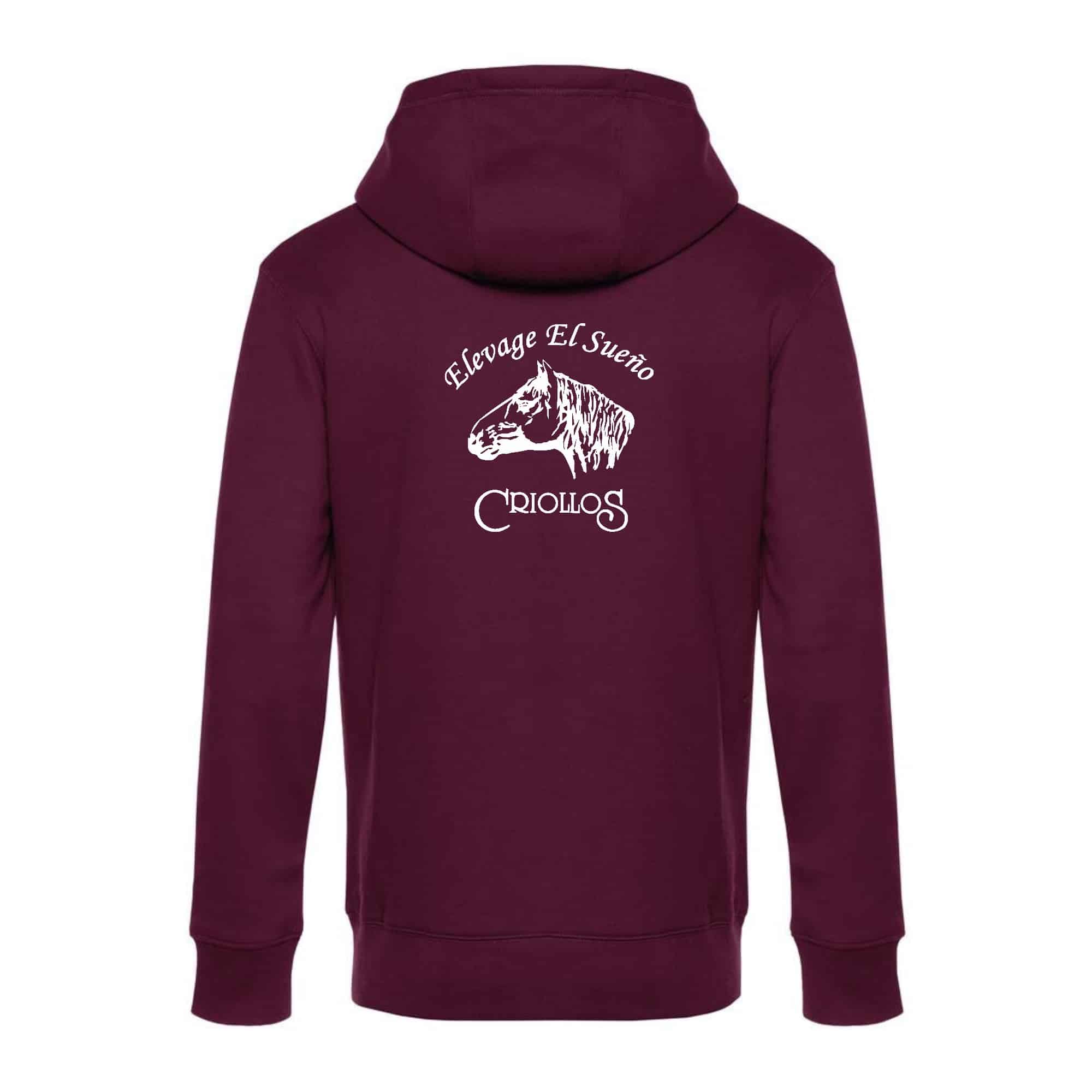 SWEAT ZIPPÉ (Homme) - Élevage El Sueño - Bordeaux - BCU03K – Image 3