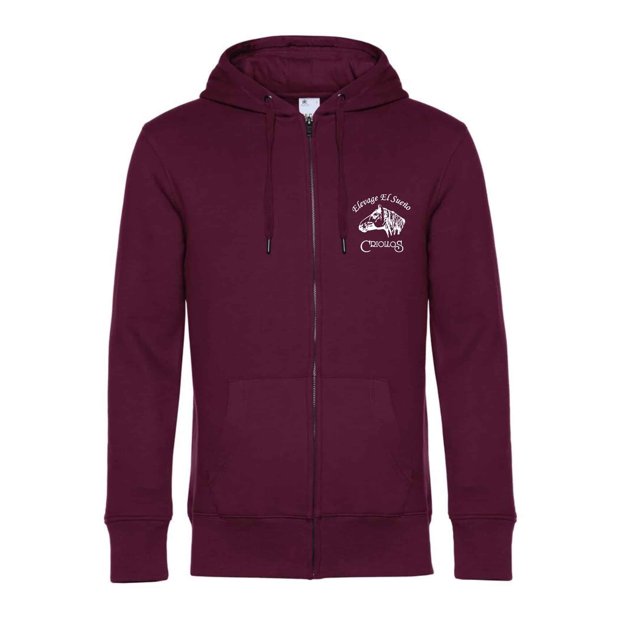 SWEAT ZIPPÉ (Homme) - Élevage El Sueño - Bordeaux - BCU03K