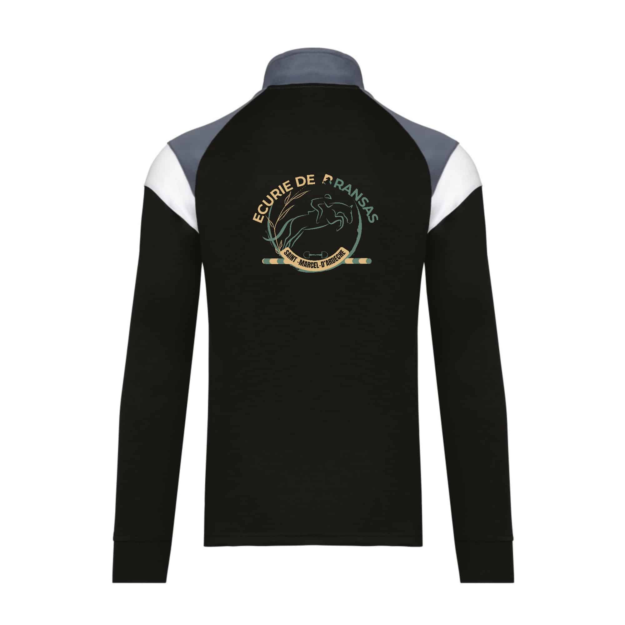 Veste de survêtement zippée (unisexe) - Ecurie de bransas - Noir - PA390 – Image 3