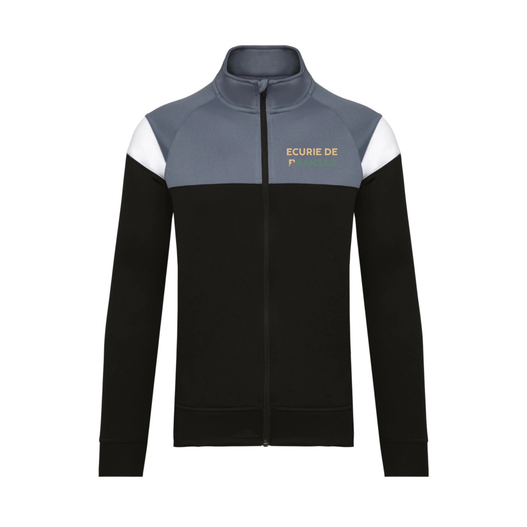Veste de survêtement zippée (unisexe) - Ecurie de bransas - Noir - PA390