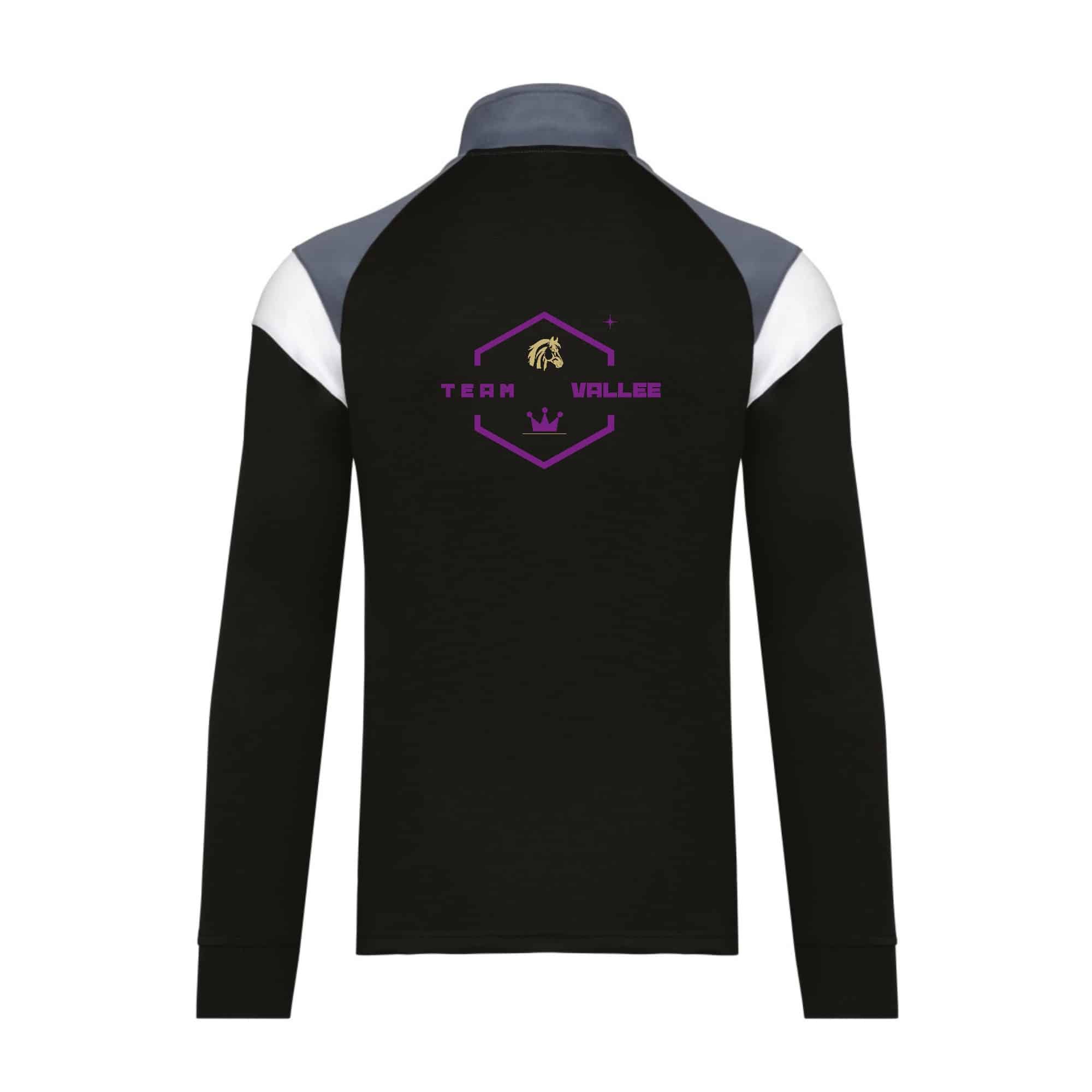 Veste de survêtement zippée (enfant) - Team vallée équitation - Noir - PA391 – Image 2