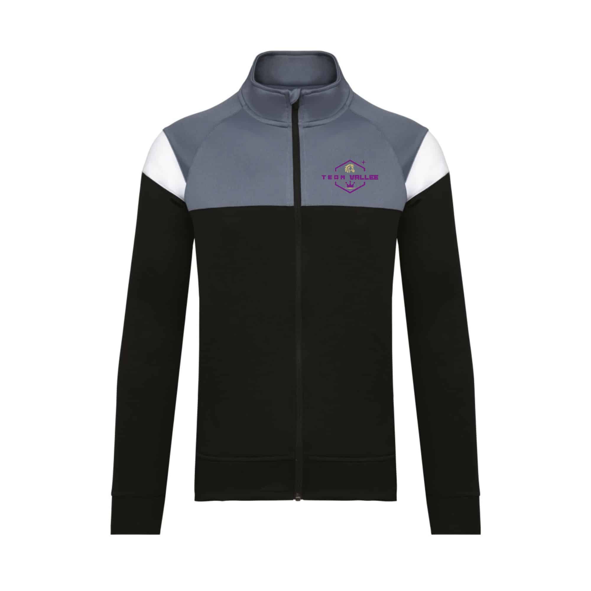 Veste de survêtement zippée (enfant) - Team vallée équitation - Noir - PA391