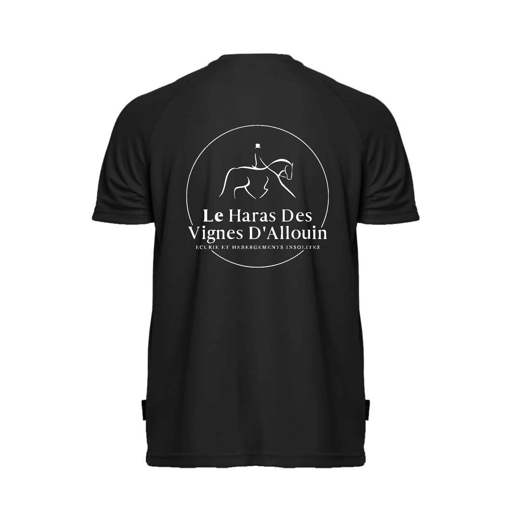 T-Shirt respirant (homme) - Le Haras des Vignes d'Allouin - Noir - PK140 – Image 3