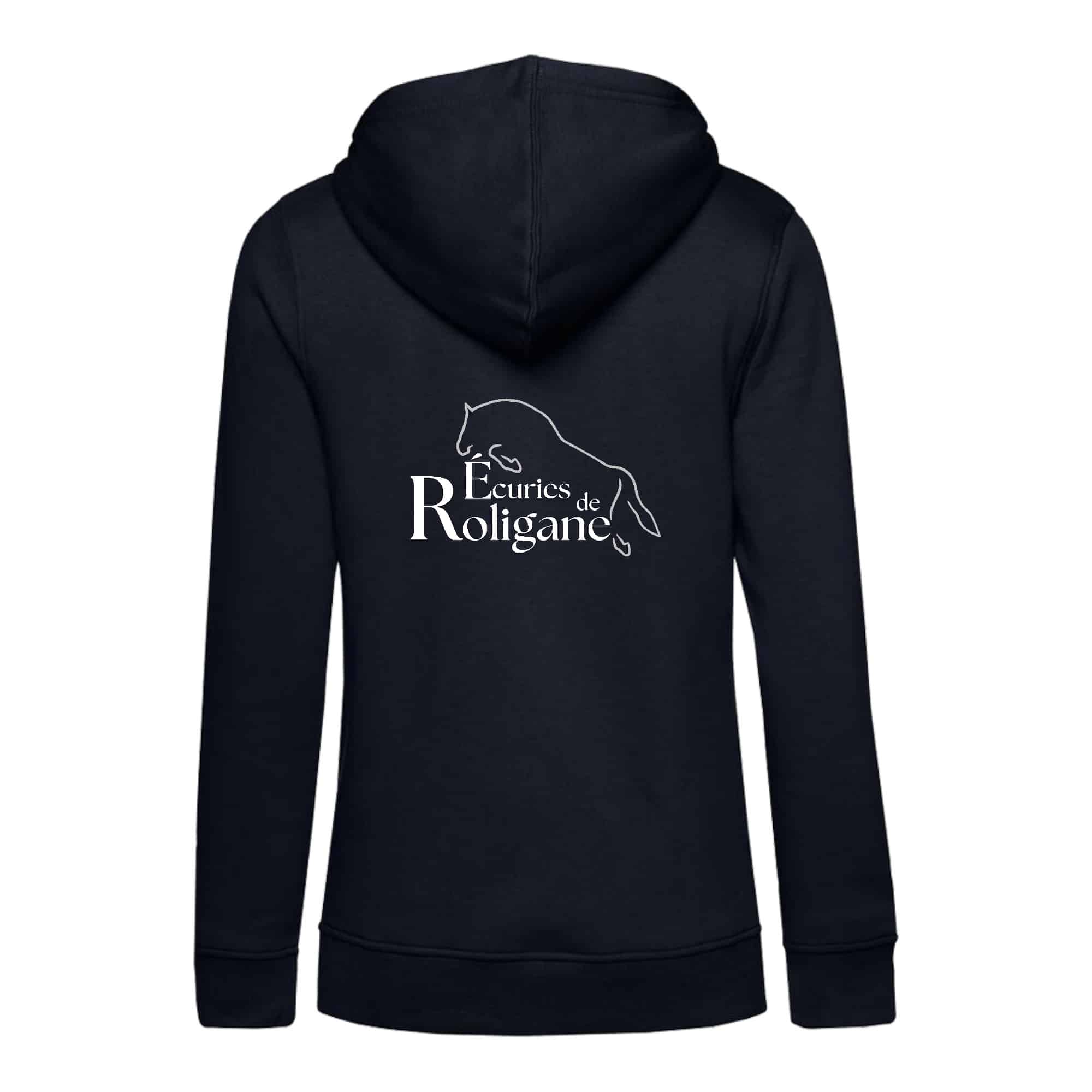 SWEAT A CAPUCHE (femme) – Ecuries de Roligane - Navy - BCW34B – Image 3