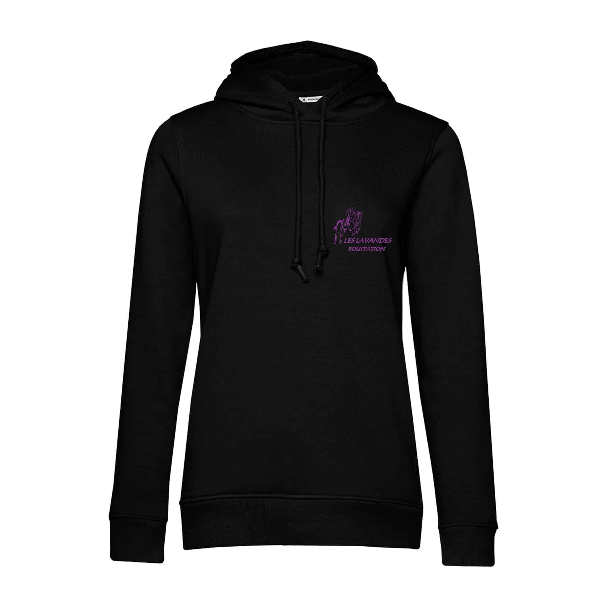 SWEAT A CAPUCHE (femme) – Les Lavandes Equitation – Noir - BCW34B