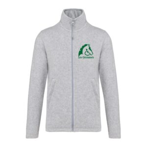 Veste micropolaire zippée (enfant) – Les Cécoignels - Gris chiné – K920