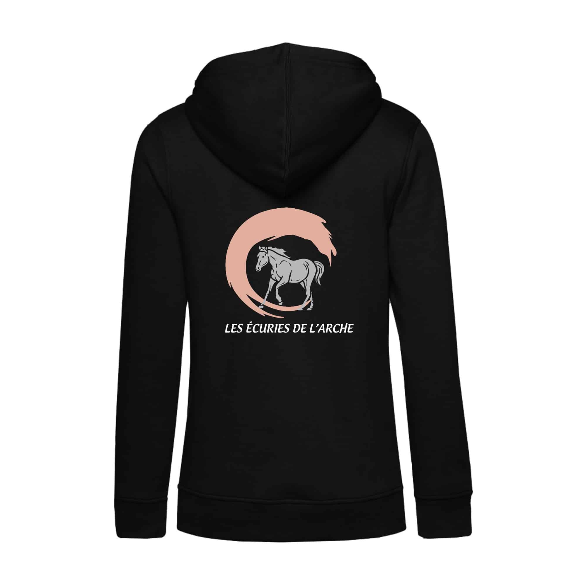 SWEAT A CAPUCHE (femme) – Les écuries de l’arche - Noir - BCW34B – Image 3