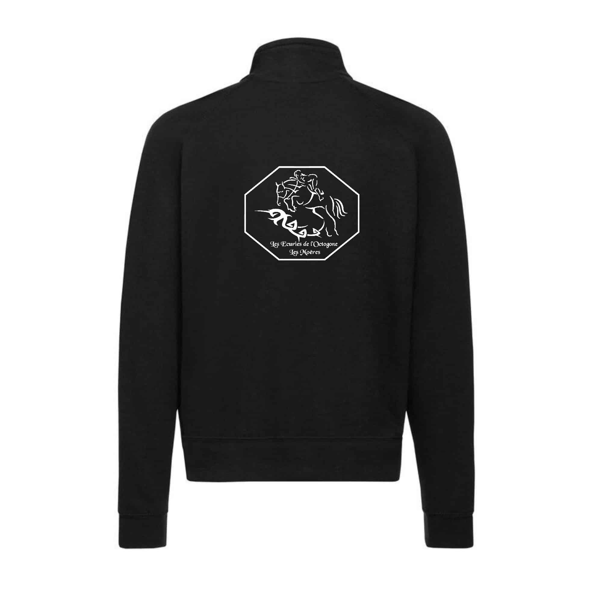SWEAT ZIPPE SANS CAPUCHE (homme) - Les écuries de l'octogone - Noir - SC365 – Image 2