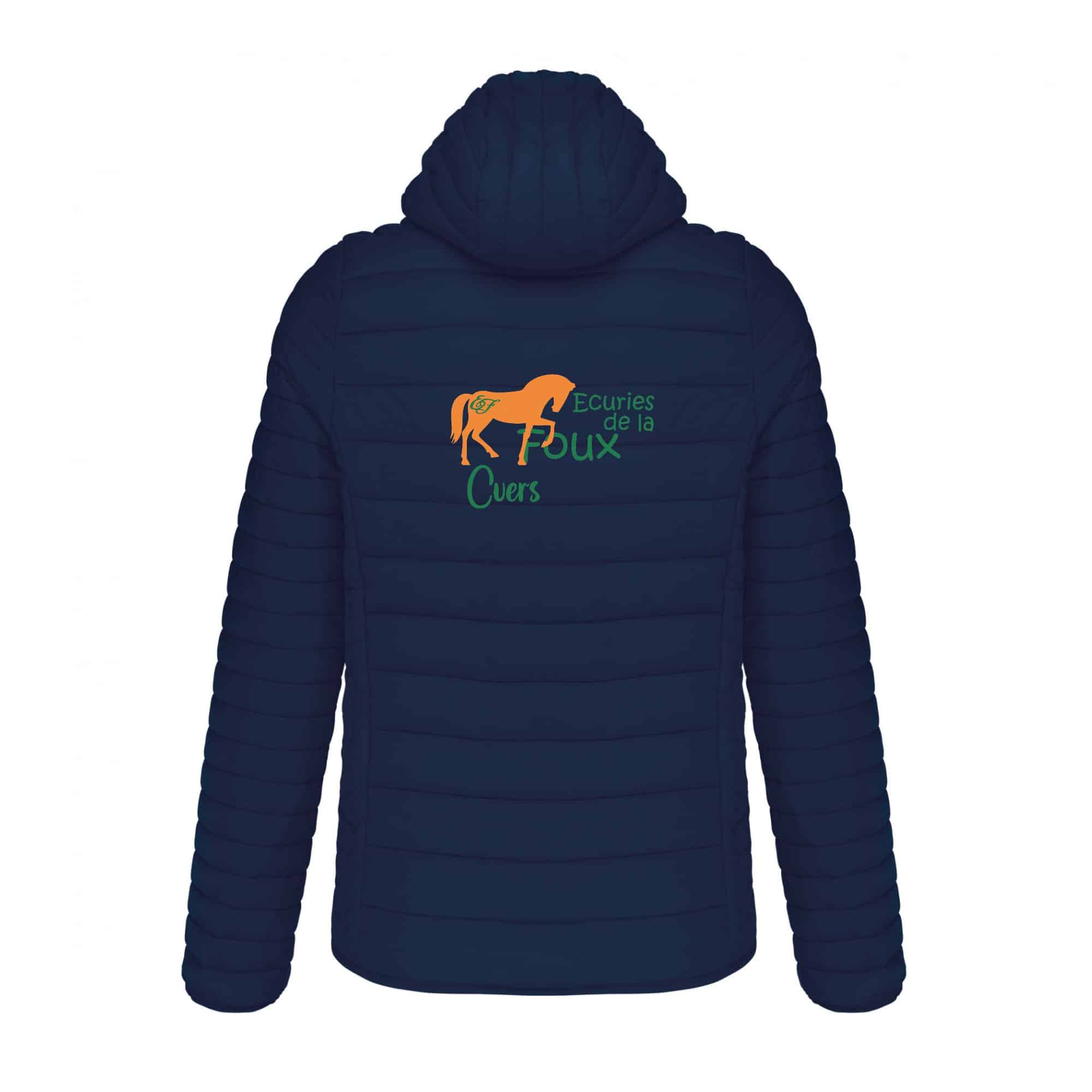 DOUDOUNE AVEC MANCHES ET CAPUCHE (homme) - LES ECURIES DE LA FOUX - Navy - K6110 – Image 3