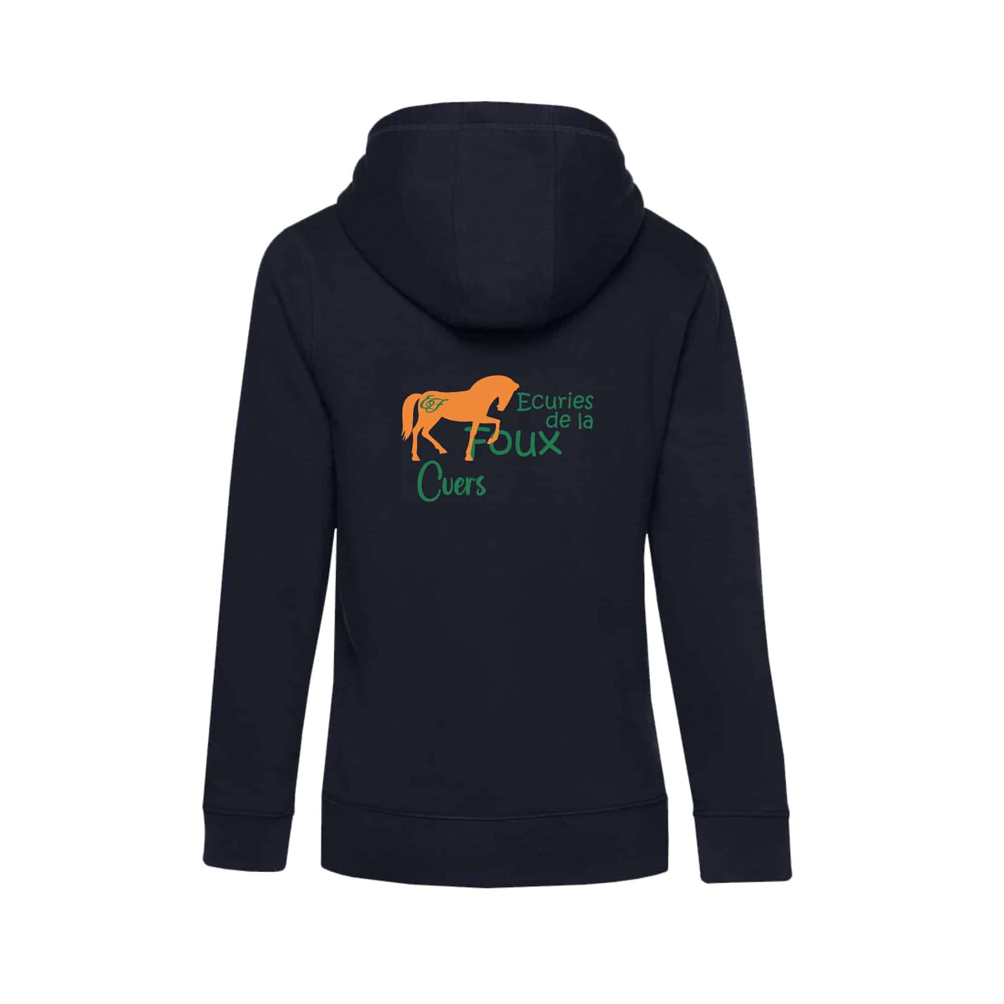 SWEAT ZIPPÉ (femme) - LES ECURIES DE LA FOUX - Navy - BCW03Q – Image 3