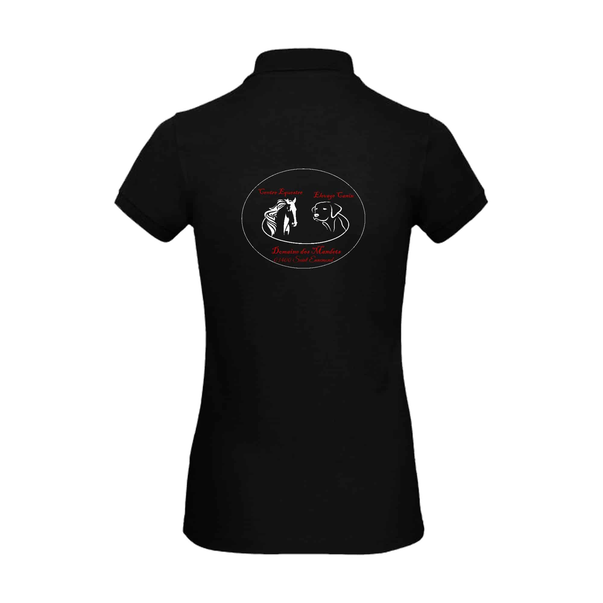 POLO (femme) - Domaine des mandets - Noir - BCI1F – Image 3
