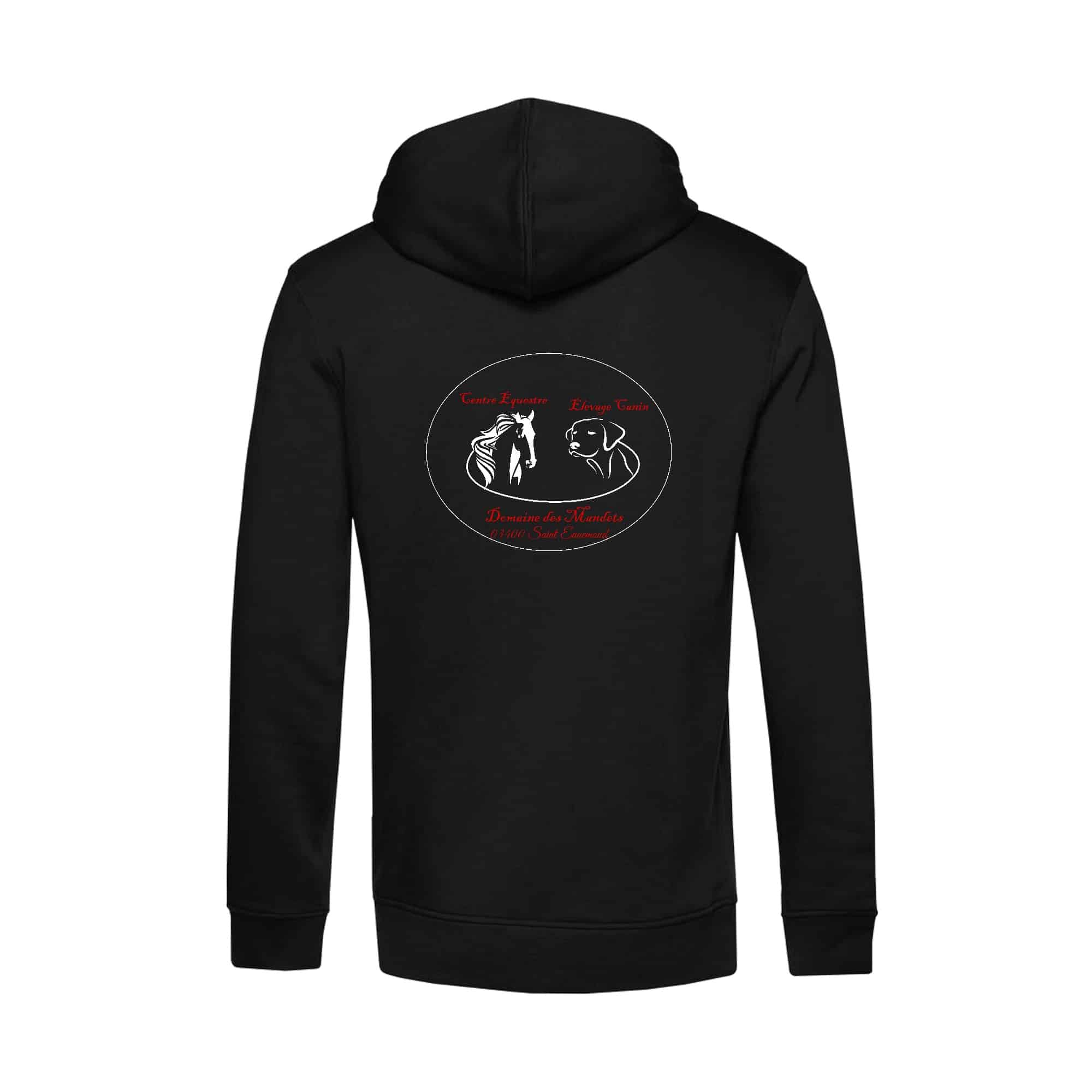 SWEAT A CAPUCHE (homme) - Domaine des mandets - Noir - BCU33B – Image 3