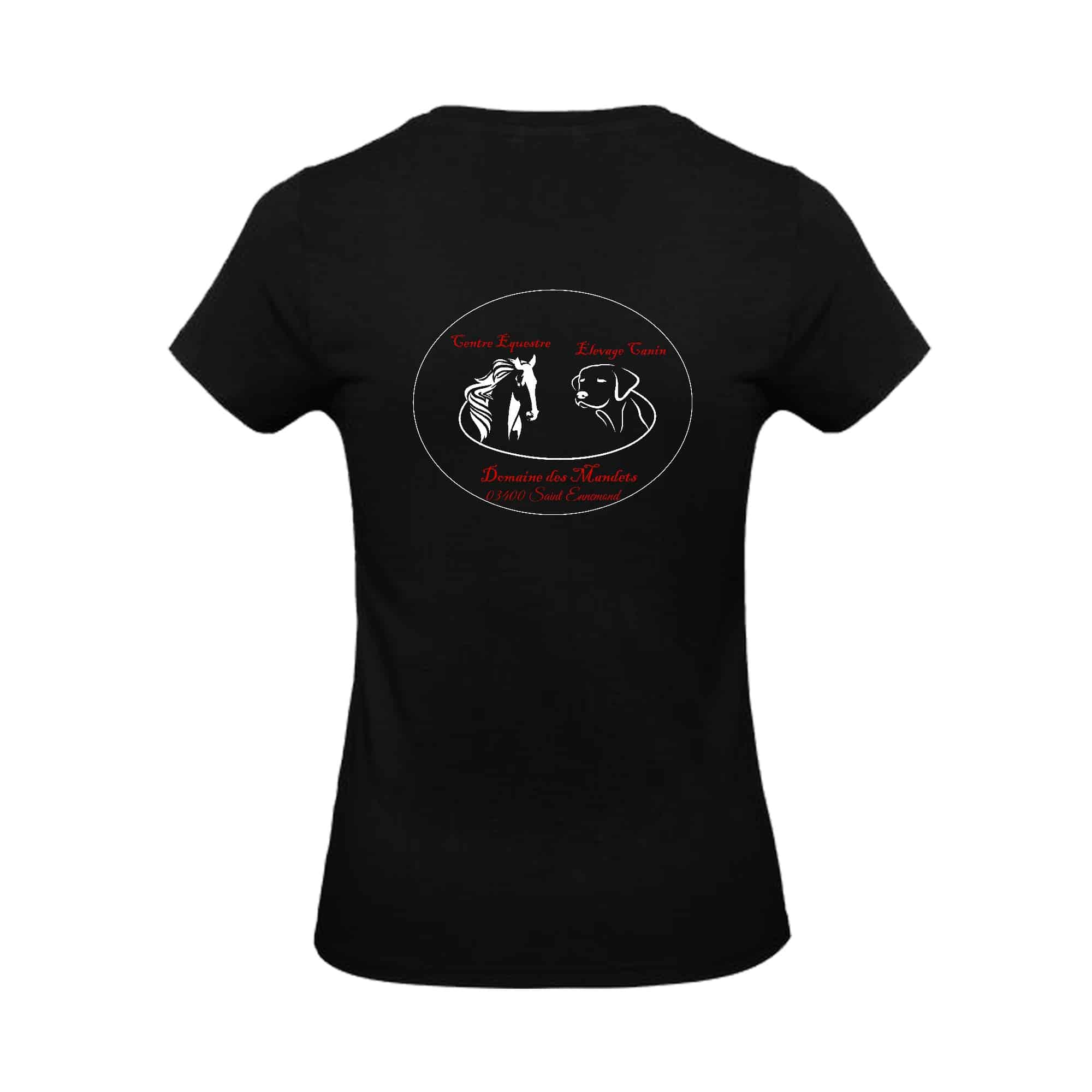 T-SHIRT (femme) - Domaine des mandets - Noir - BC04T – Image 3