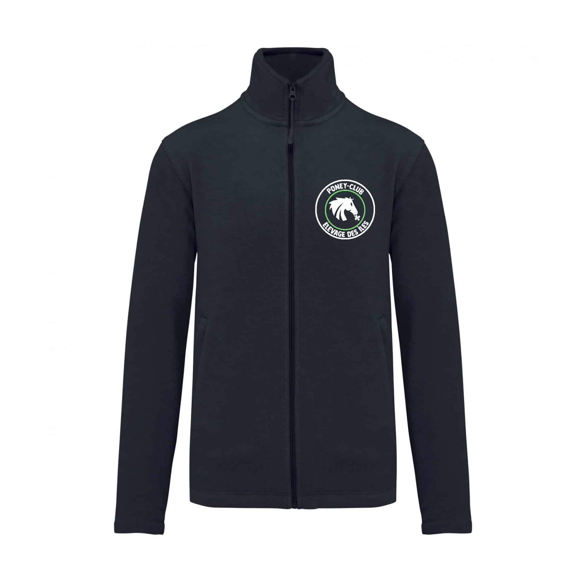 Veste micropolaire zippée (homme) – Poney club des îles - Navy – K911