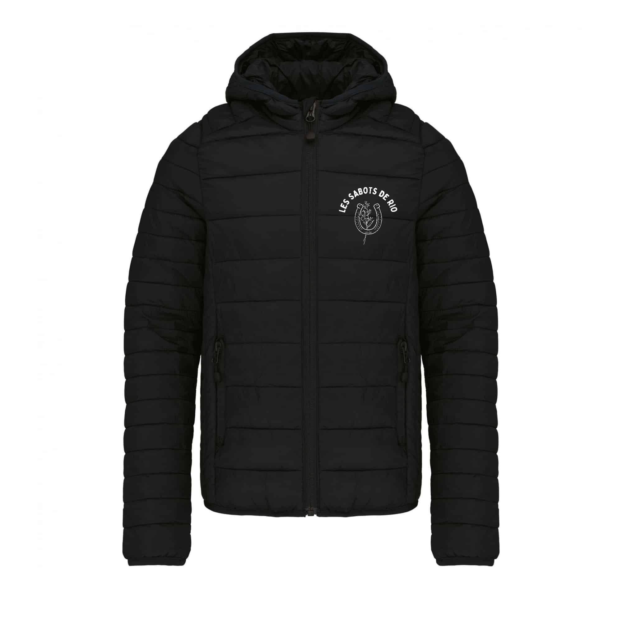 DOUDOUNE AVEC MANCHES ET CAPUCHE (enfant) - Les Sabots de Rio - Noir - K6112