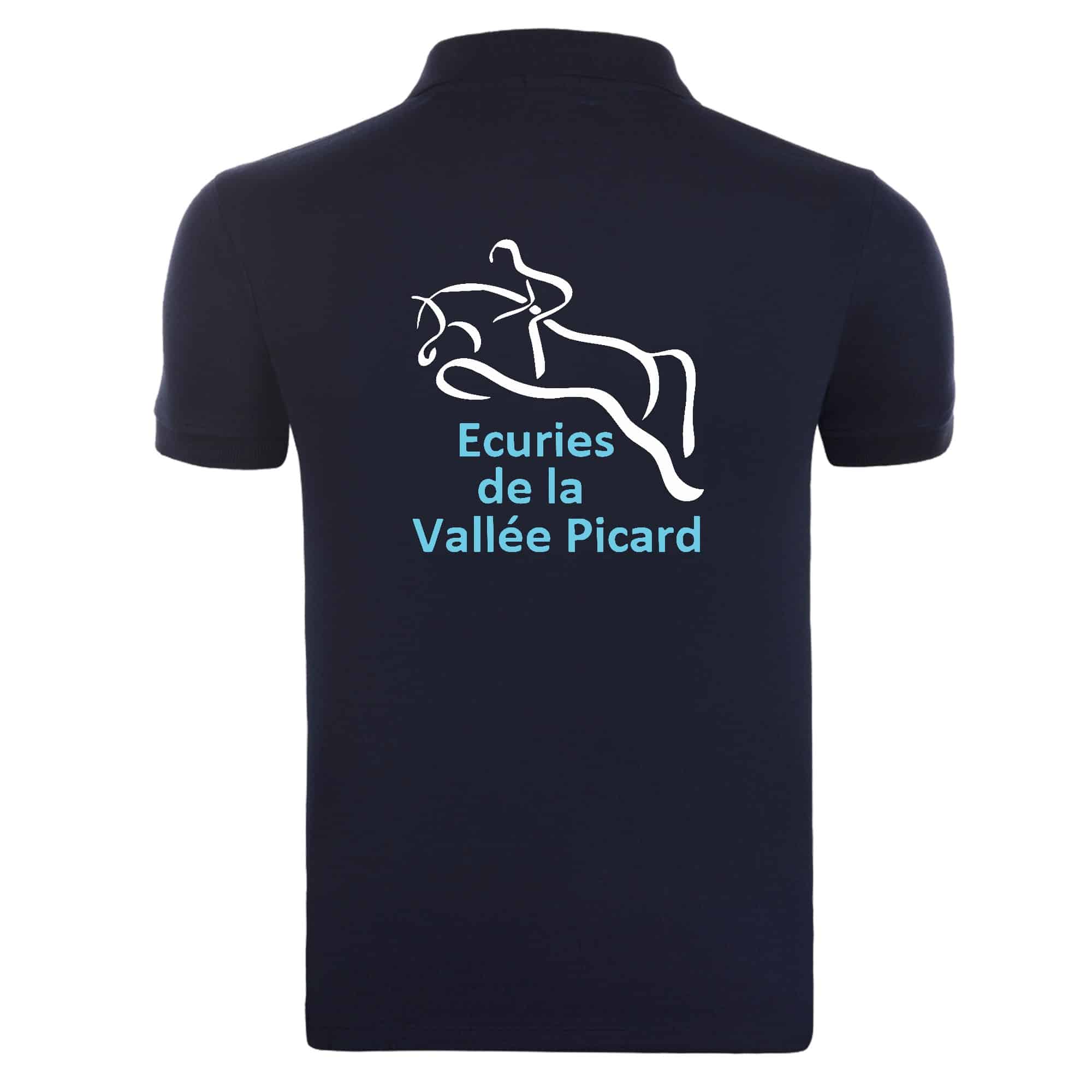 POLO premium (enfant) - ECURIES DE LA VALLEE PICARD - Navy - K249 – Image 3