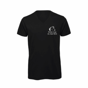 T-SHIRT col V (homme) - Ecurie du haut Bois - Noir - BC044