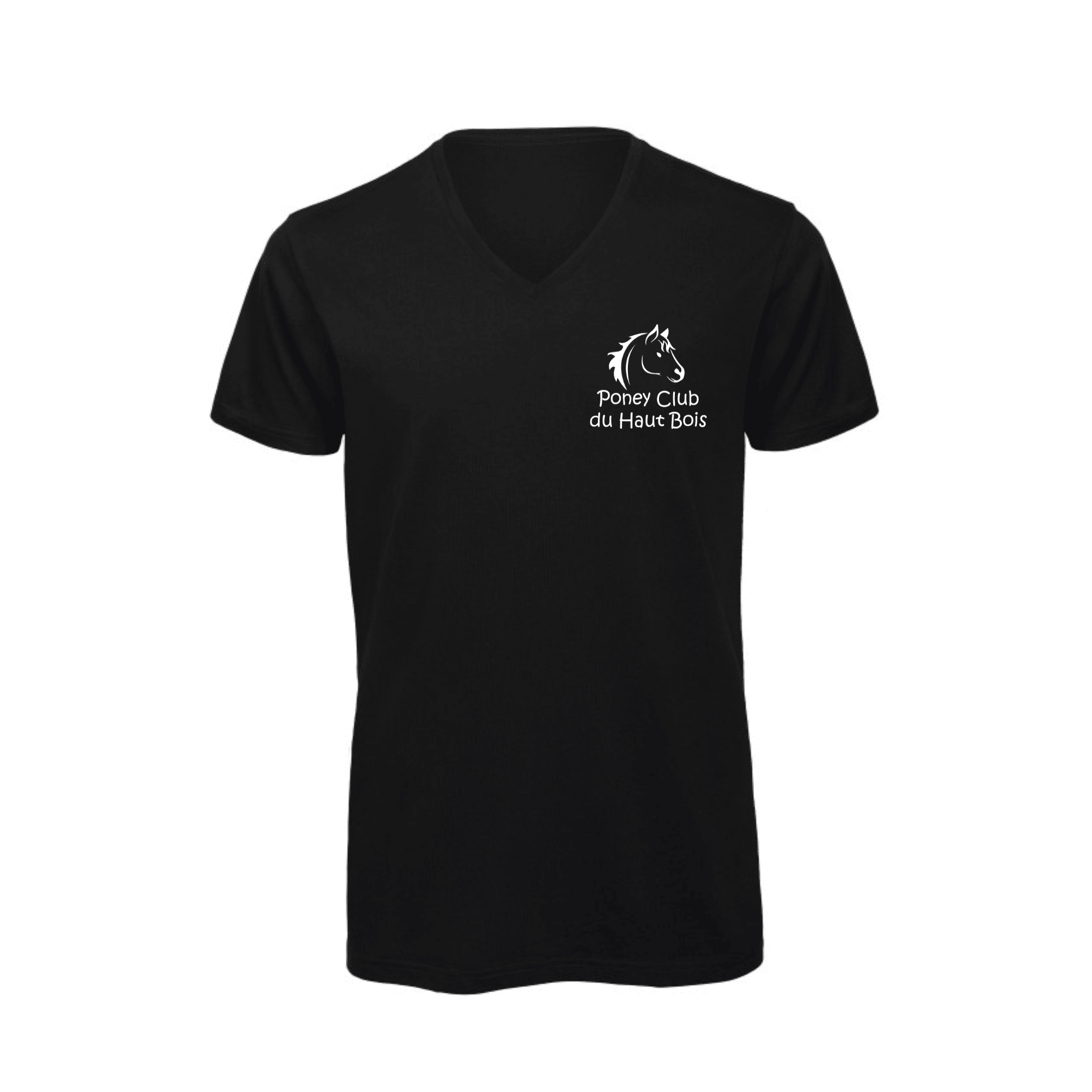 T-SHIRT col V (homme) - Ecurie du haut Bois - Noir - BC044