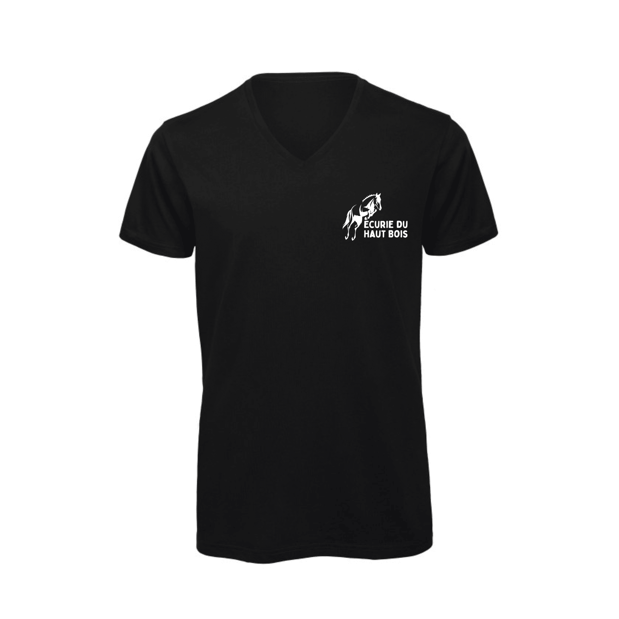 T-SHIRT col V (homme) - Ecurie du haut Bois - Noir - BC044 – Image 2