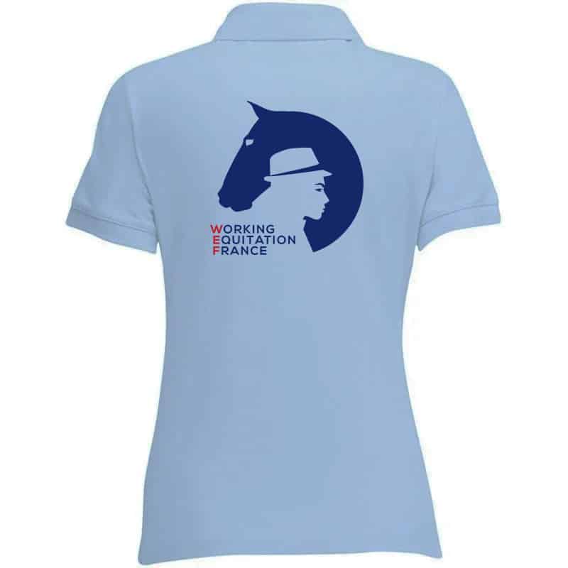 POLO (femme) - ASSOCIATION FRANCAISE DU LUSITANIEN / WORKING EQUITATION FRANCE - Bleu ciel - BCI1F – Image 5