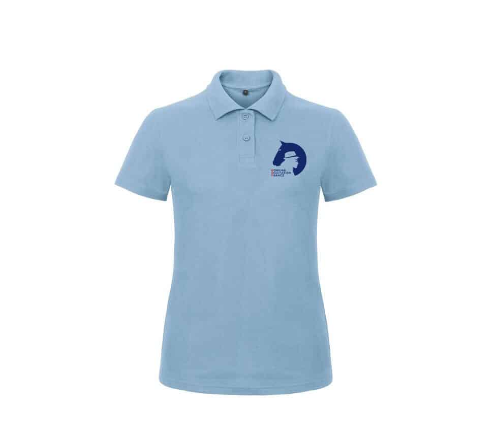 POLO (femme) - ASSOCIATION FRANCAISE DU LUSITANIEN / WORKING EQUITATION FRANCE - Bleu ciel - BCI1F