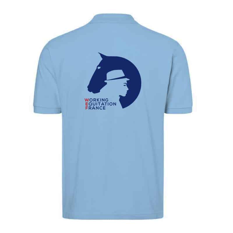 POLO (homme) - ASSOCIATION FRANCAISE DU LUSITANIEN / WORKING EQUITATION FRANCE - Bleu ciel - BCID1 – Image 5
