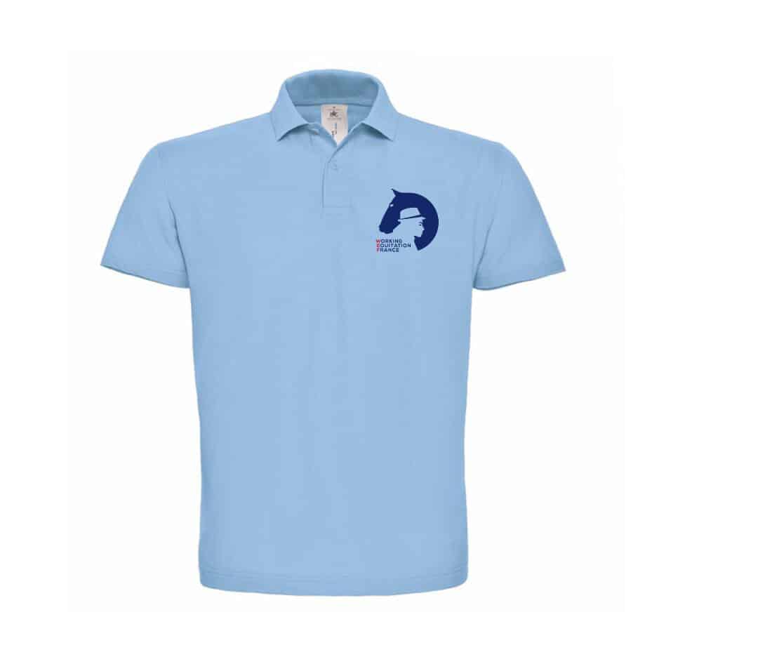 POLO (homme) - ASSOCIATION FRANCAISE DU LUSITANIEN / WORKING EQUITATION FRANCE - Bleu ciel - BCID1 – Image 4