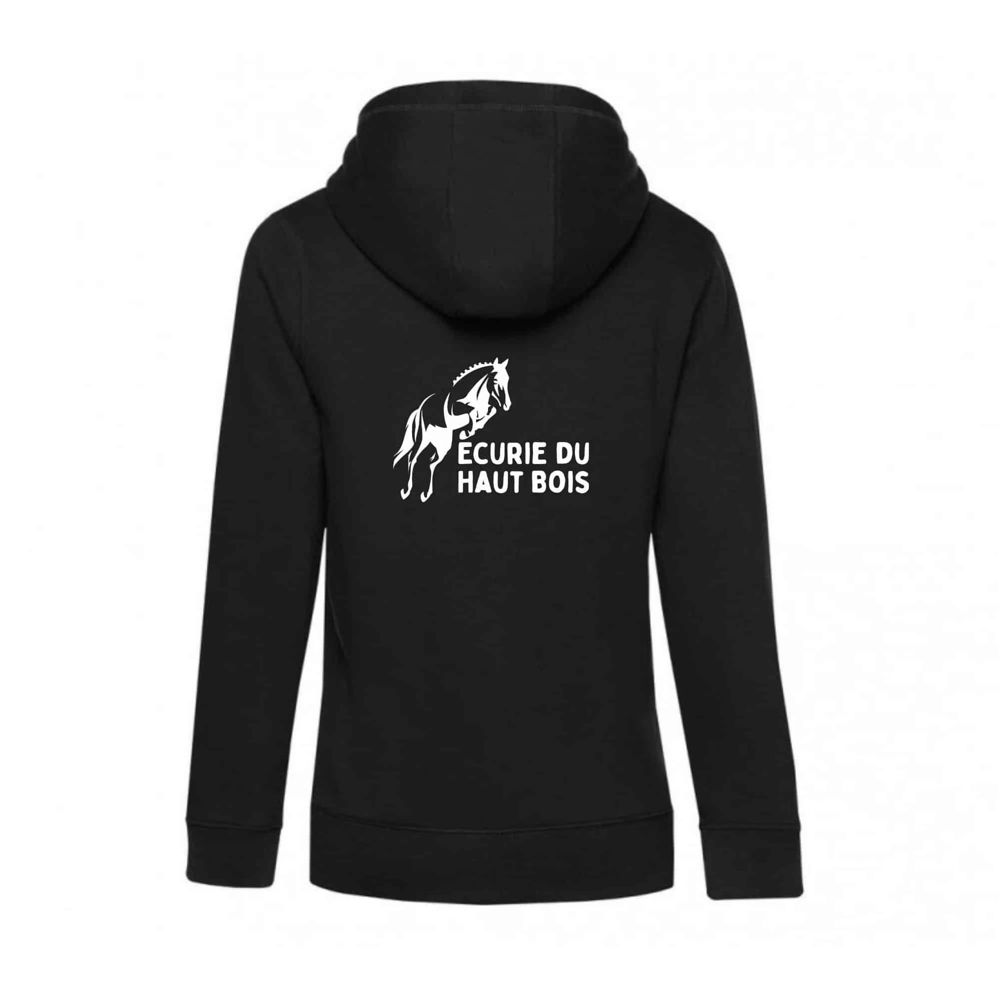 SWEAT ZIPPÉ (femme) - Ecurie du haut Bois - Noir - BCW03Q – Image 5