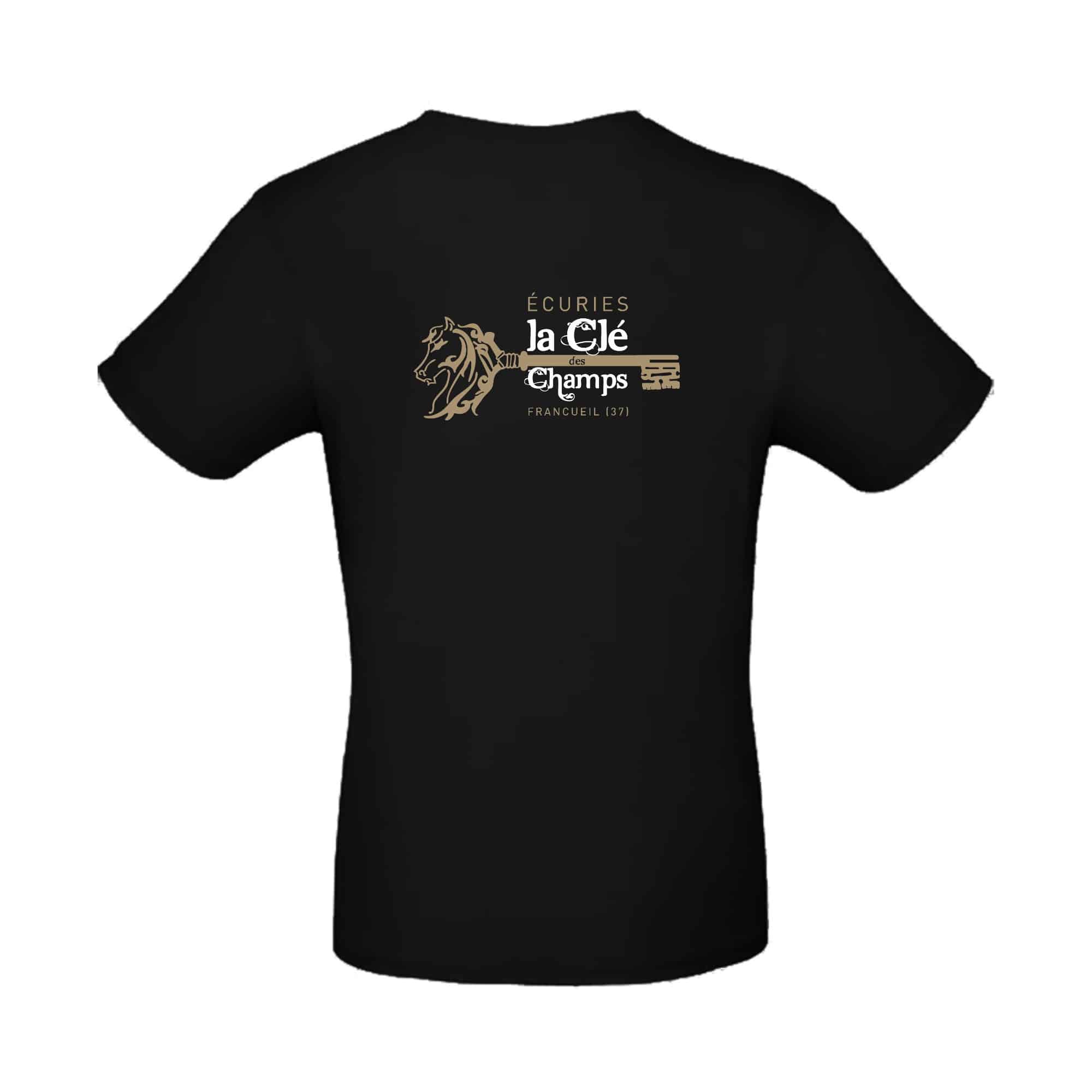 T-SHIRT (homme) - les amis des écuries la clé des champs - Noir - BC03T – Image 3