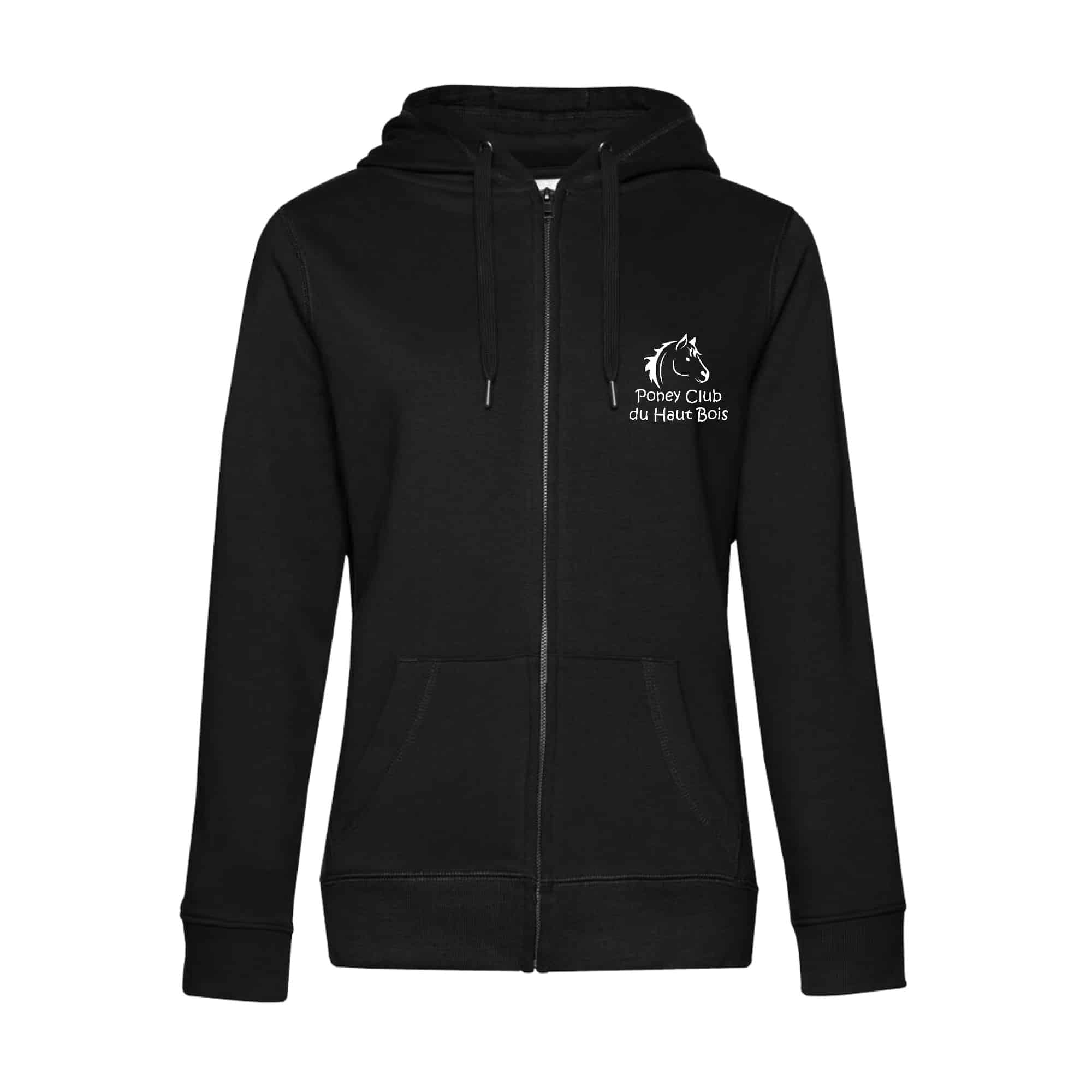 SWEAT ZIPPÉ (femme) - Ecurie du haut Bois - Noir - BCW03Q
