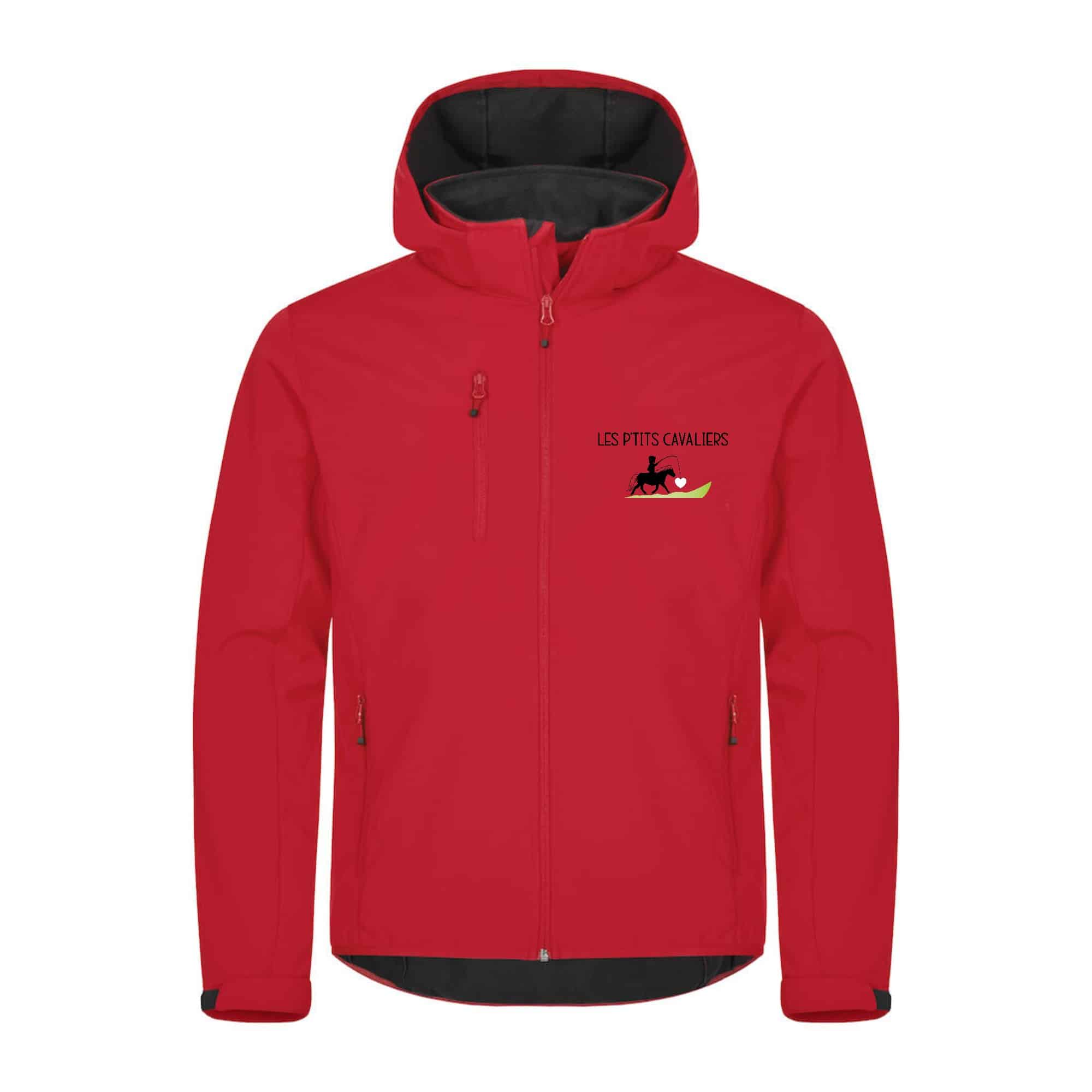 SOFTSHELL "Classic" (homme) - Les P'tits Cavaliers - Rouge - 0200912