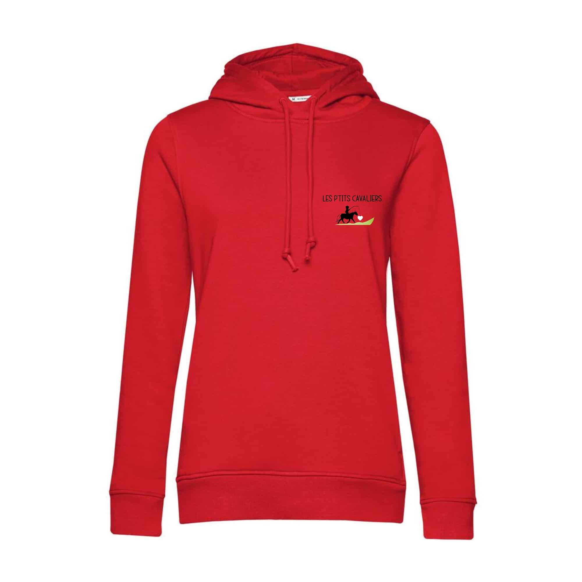 SWEAT A CAPUCHE (femme) – Les P'tits Cavaliers - Rouge - BCW34B