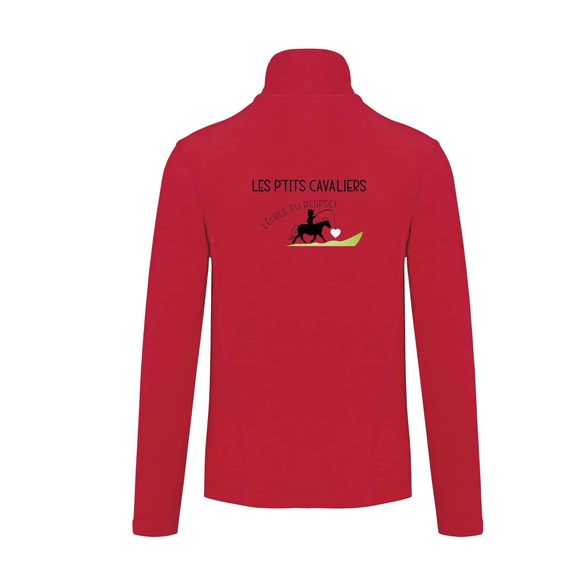 Veste micropolaire zippée (enfant) – Les P'tits Cavaliers - Rouge – K920 – Image 3