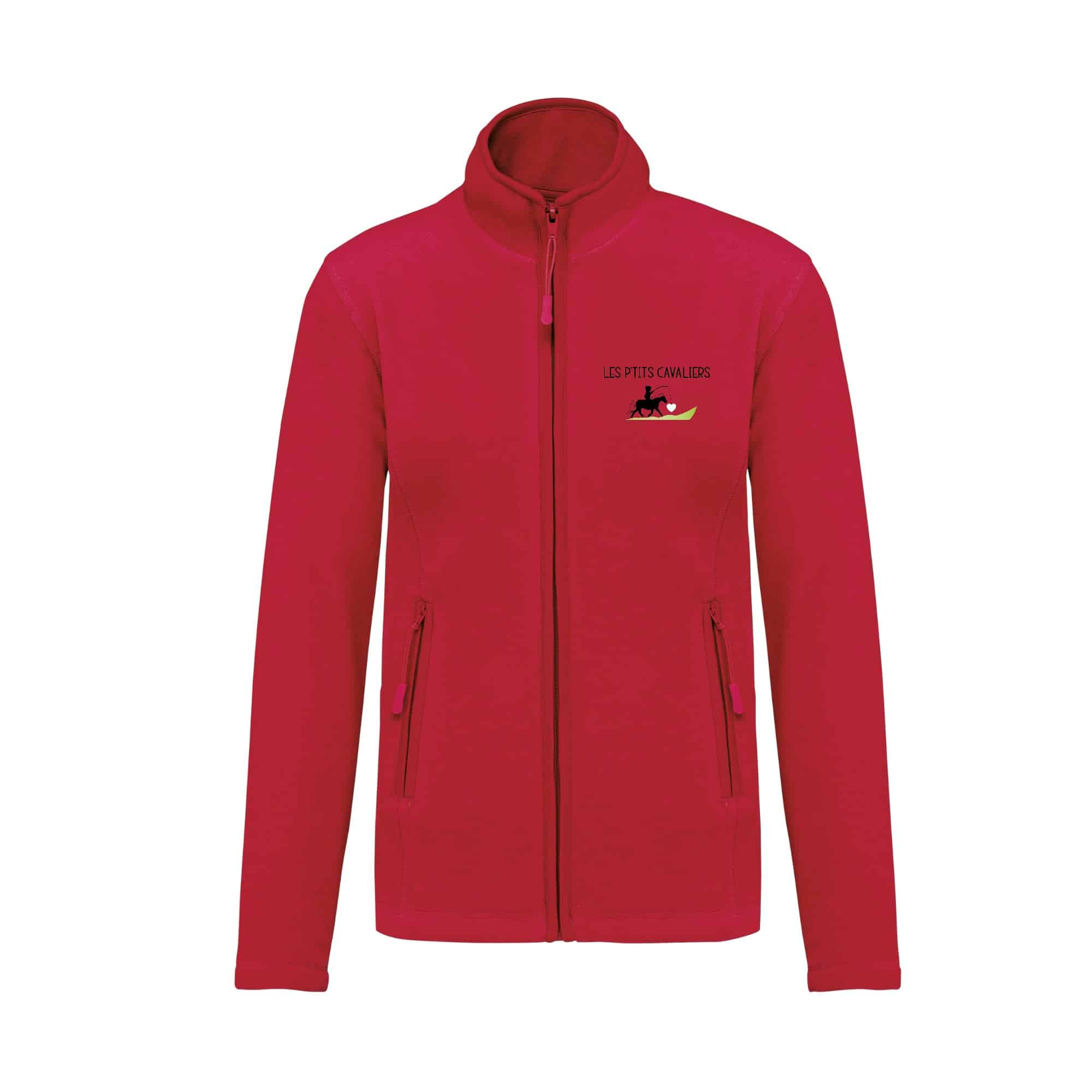 Veste micropolaire zippée (enfant) – Les P'tits Cavaliers - Rouge – K920