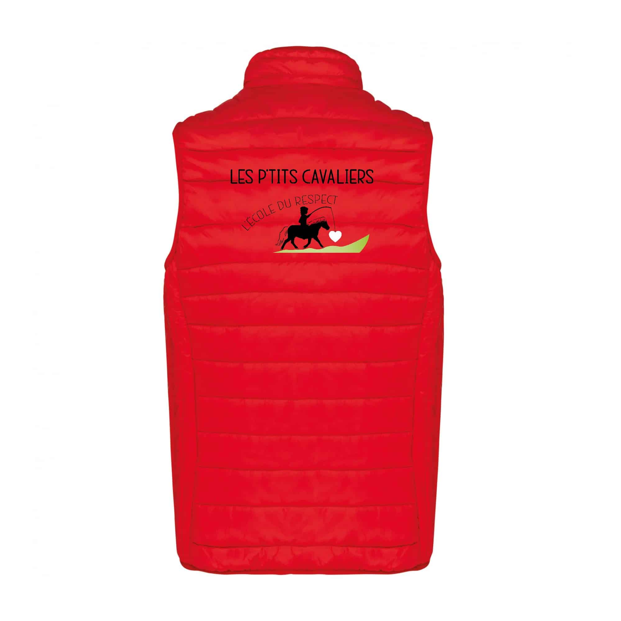 DOUDOUNE SANS MANCHES (homme) - Les P'tits Cavaliers - Rouge - K6113 – Image 3