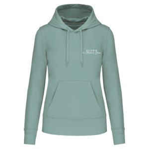 Sweat avec capuche et poche kangourou (femme) - Les écuries du moulin de chaume - Sage - K4028