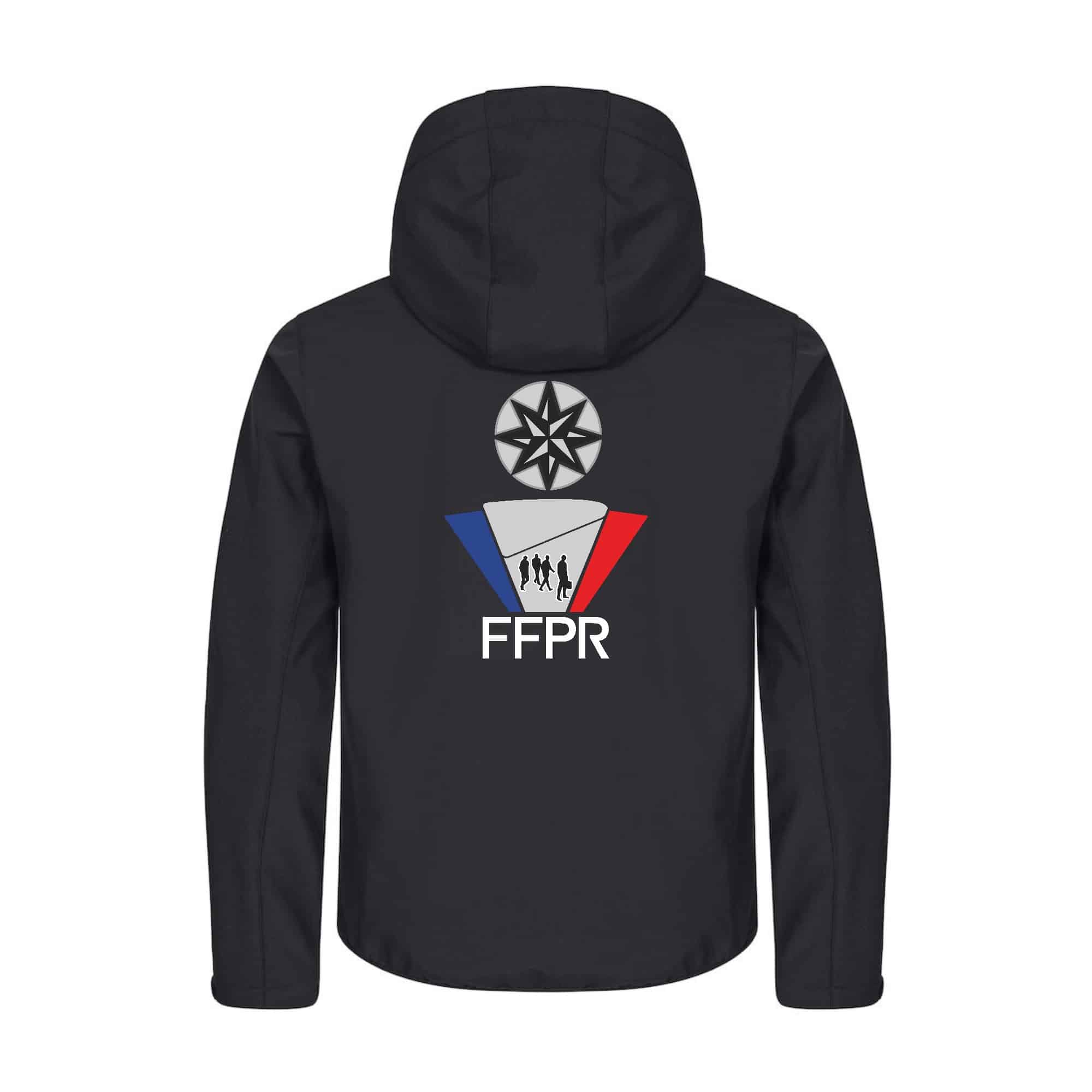 SOFTSHELL "Classic" (homme) - Fédération Française de la Protection Rapprochée - Noir - 0200912 – Image 3