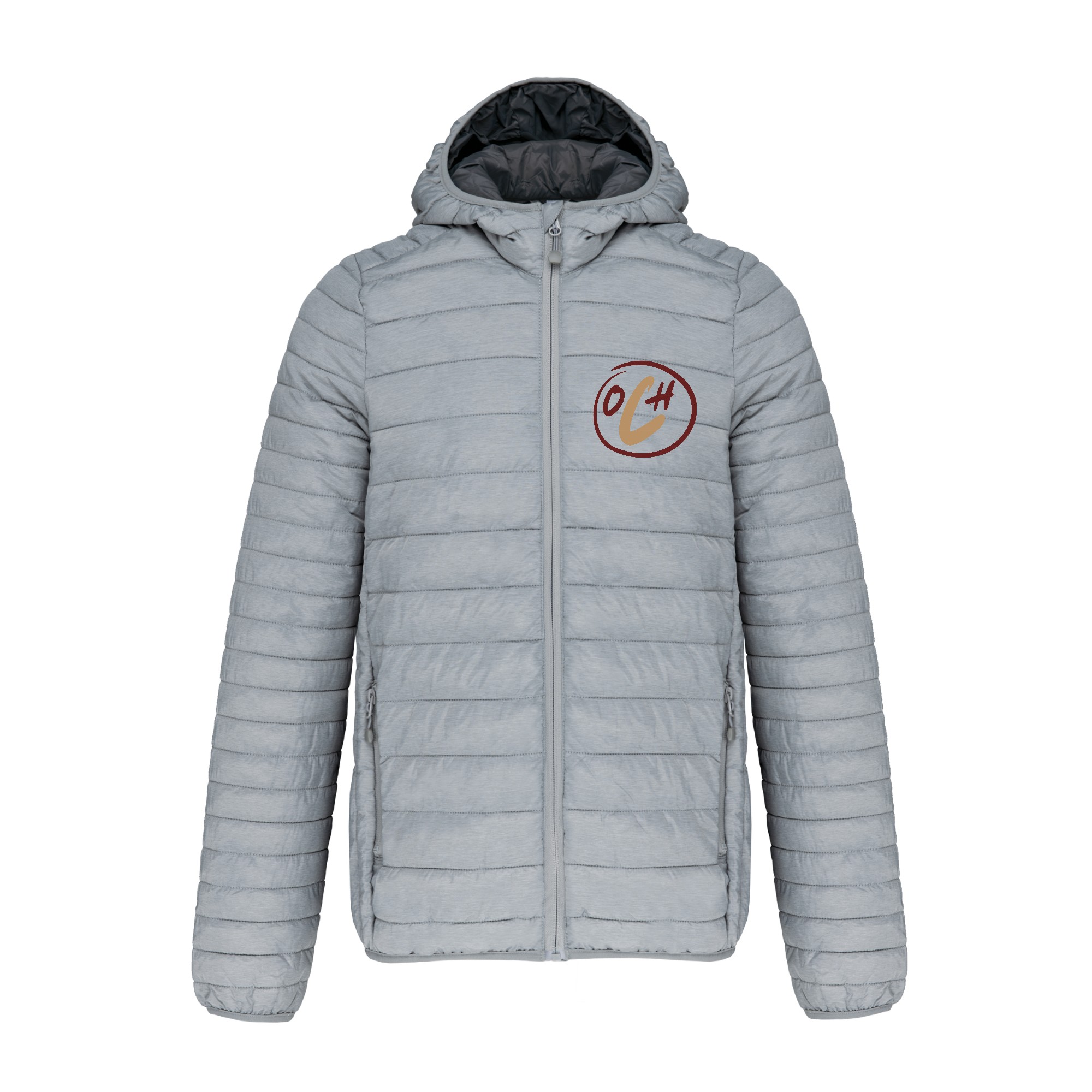 DOUDOUNE AVEC MANCHES ET CAPUCHE (homme) - Olivier Coach Hunter - Gris Chiné - K6110