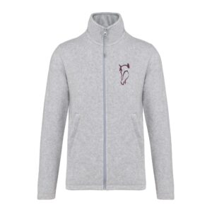 Veste micropolaire zippée (homme) – Marie Subra Éducation du cheval - Gris chiné – K911