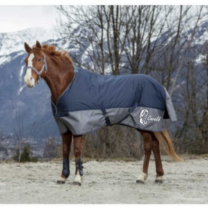 Couverture d'extérieur EQUITHÈME [TYREX 600 D) - Cavalib - Marine/Gris - 400917