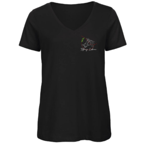 T-SHIRT col V (femme) - Tiffany Labiau - Enseignement & Éducation - Noir - BC045
